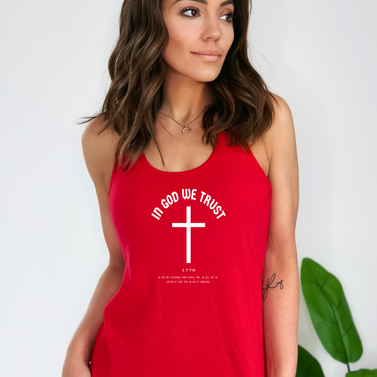 In God We Trust Cross - Women's Racerback Tank