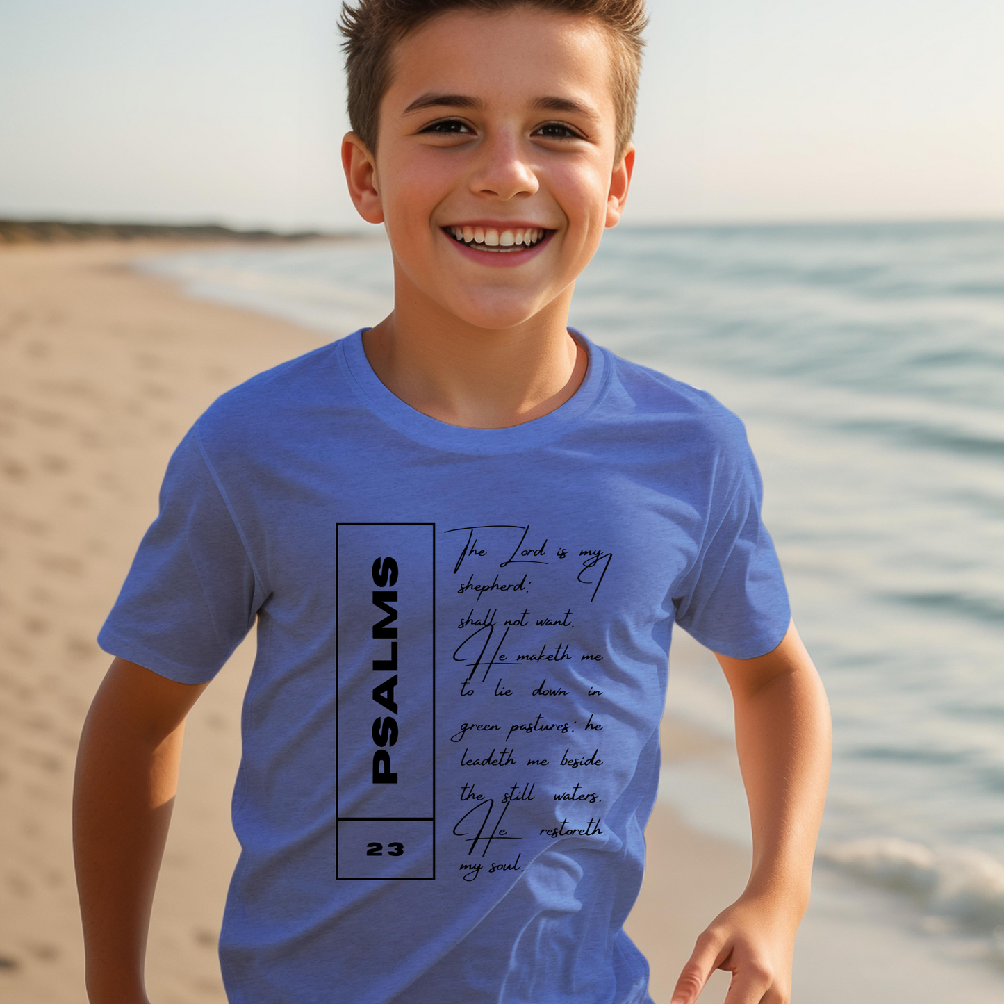Psalms 23 - Youth Short Sleeve T-Shirt