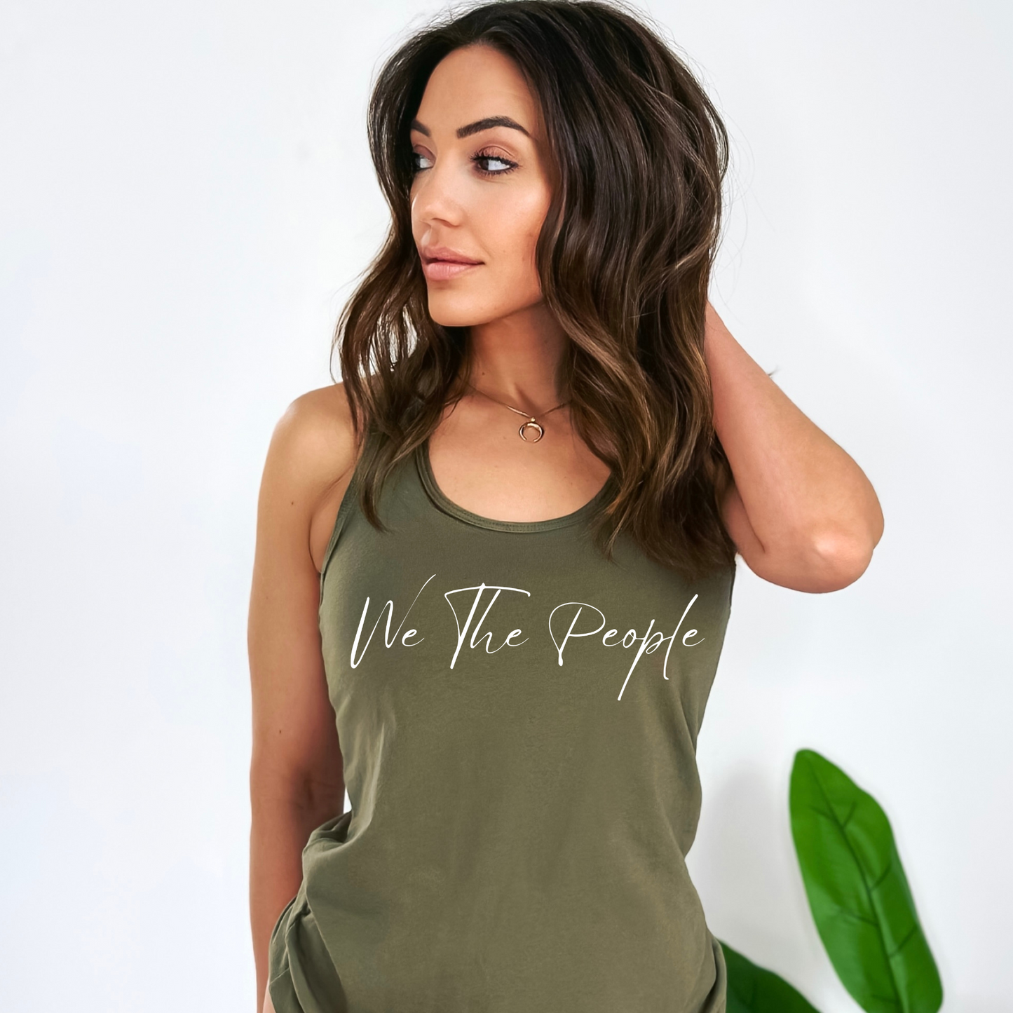 We The People Script - Women's Racerback Tank