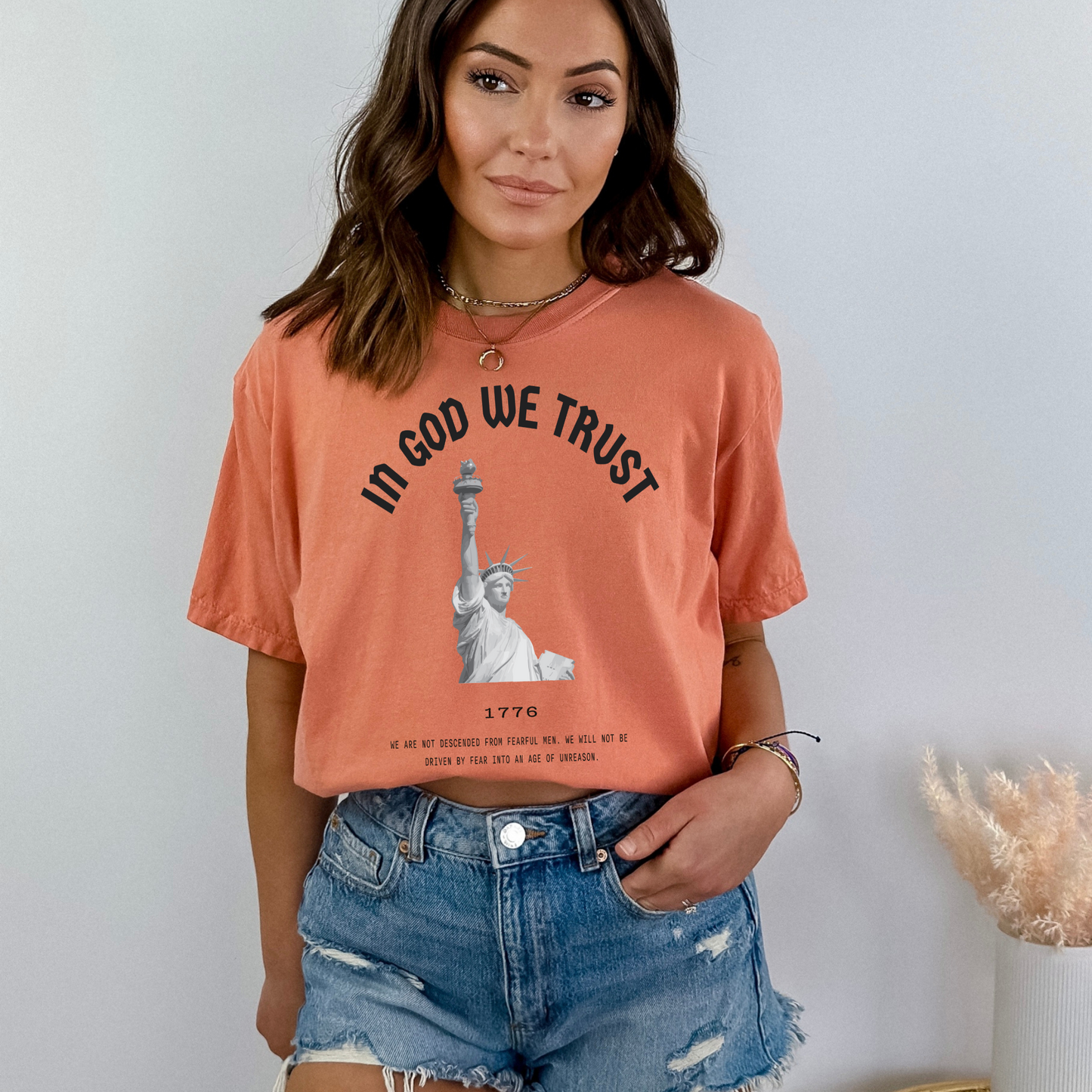 In God We Trust Lady Liberty - Unisex Garment-Dyed Heavyweight Tee