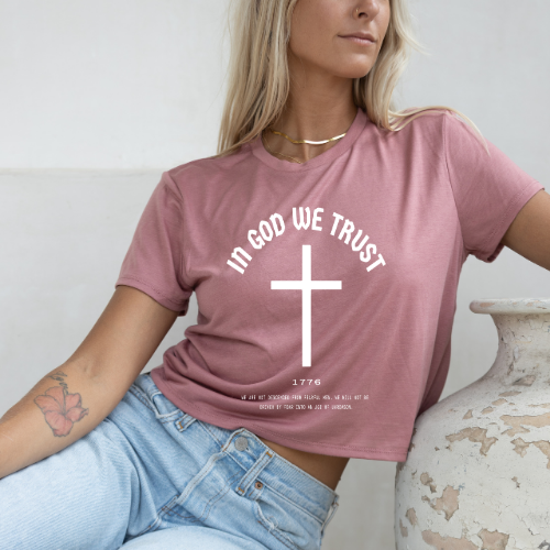In God We Trust - Women's Flowy Cropped Tee