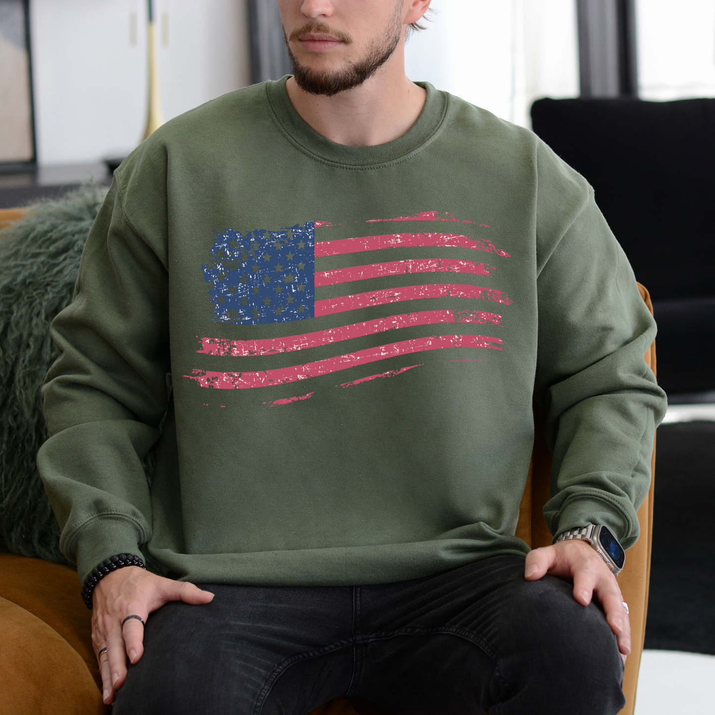 American Flag - Unisex Crewneck Sweatshirt