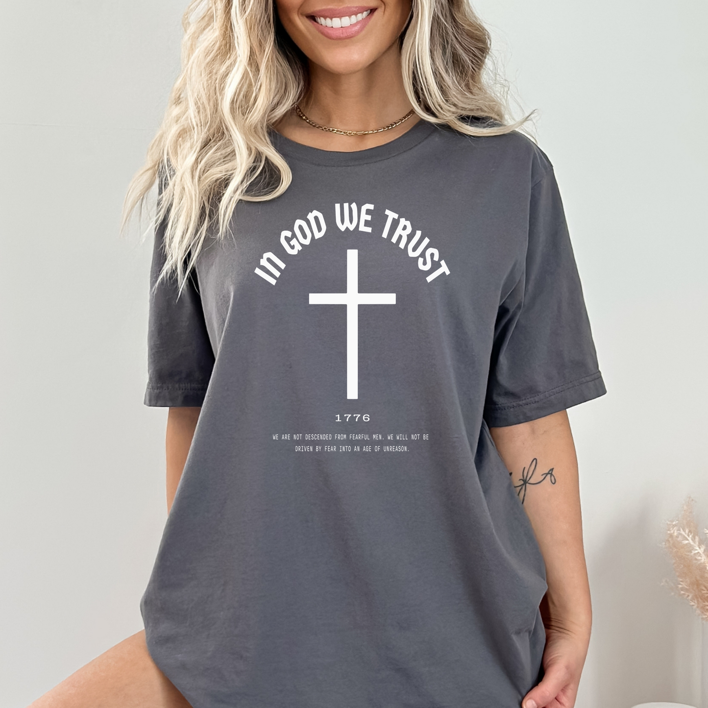 In God We Trust Cross - Unisex Jersey Tee