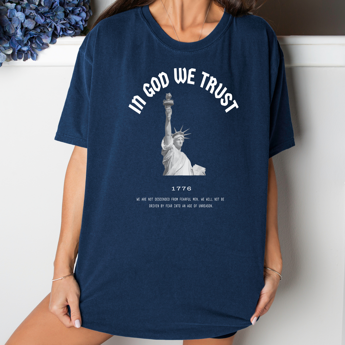 In God We Trust Lady Liberty - Unisex Garment-Dyed Heavyweight Tee