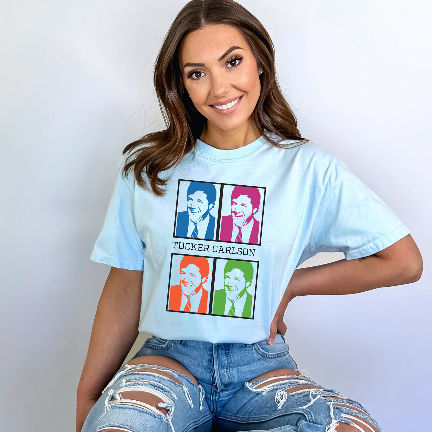 Tucker Carlson Warhol Style - Unisex Garment-Dyed Heavyweight Tee
