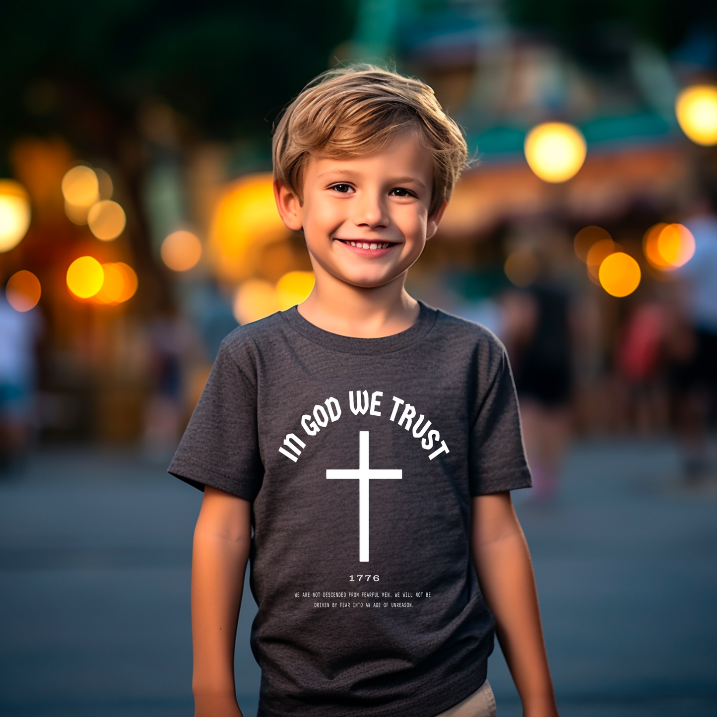 In God We Trust Cross - Youth Short Sleeve T-Shirt