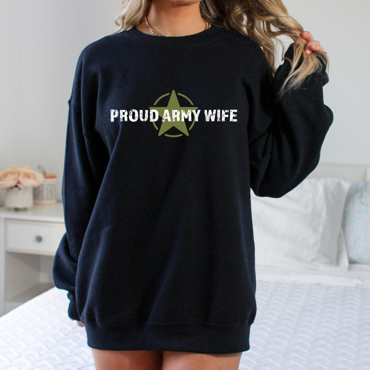 Proud Army Wife - Unisex Crewneck Sweatshirt