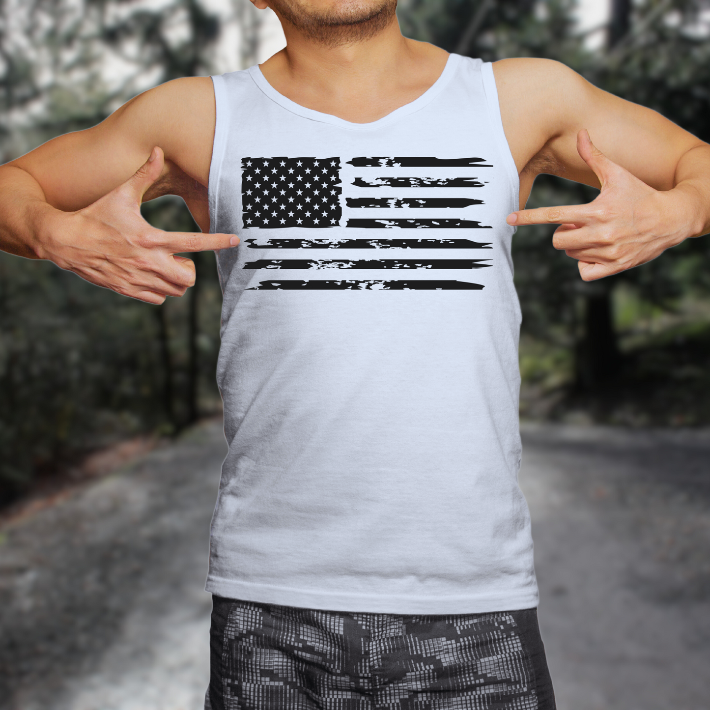 American Flag - Unisex Jersey Tank Top