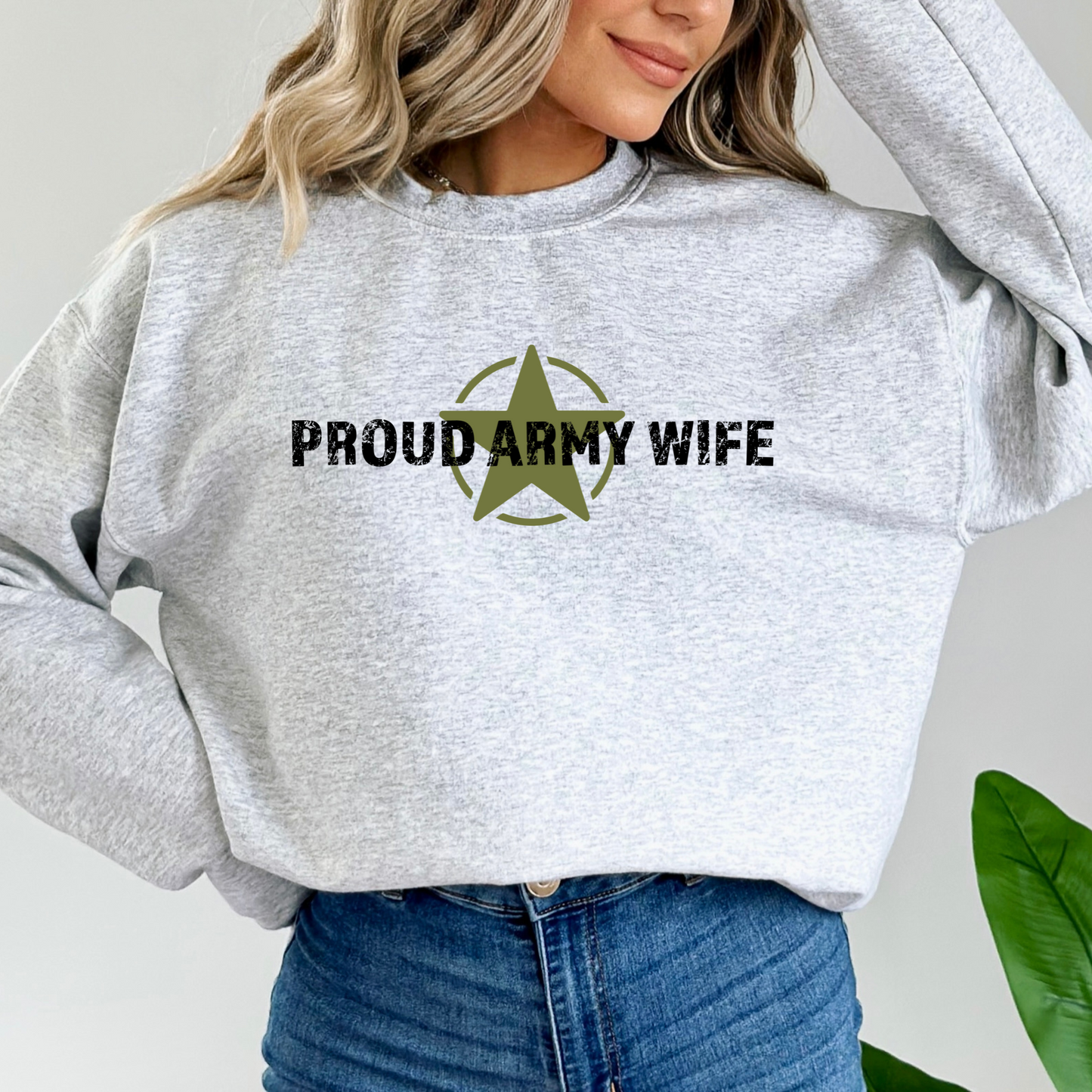 Proud Army Wife - Unisex Crewneck Sweatshirt