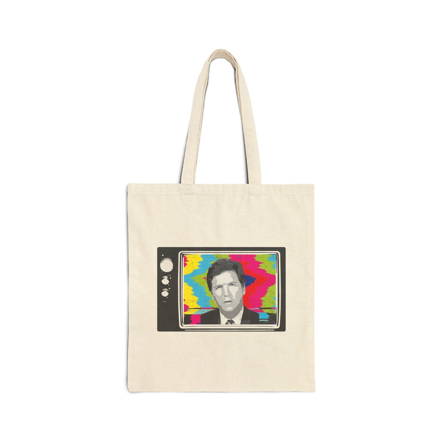 Tucker Carlson Retro TV - Cotton Canvas Tote Bag