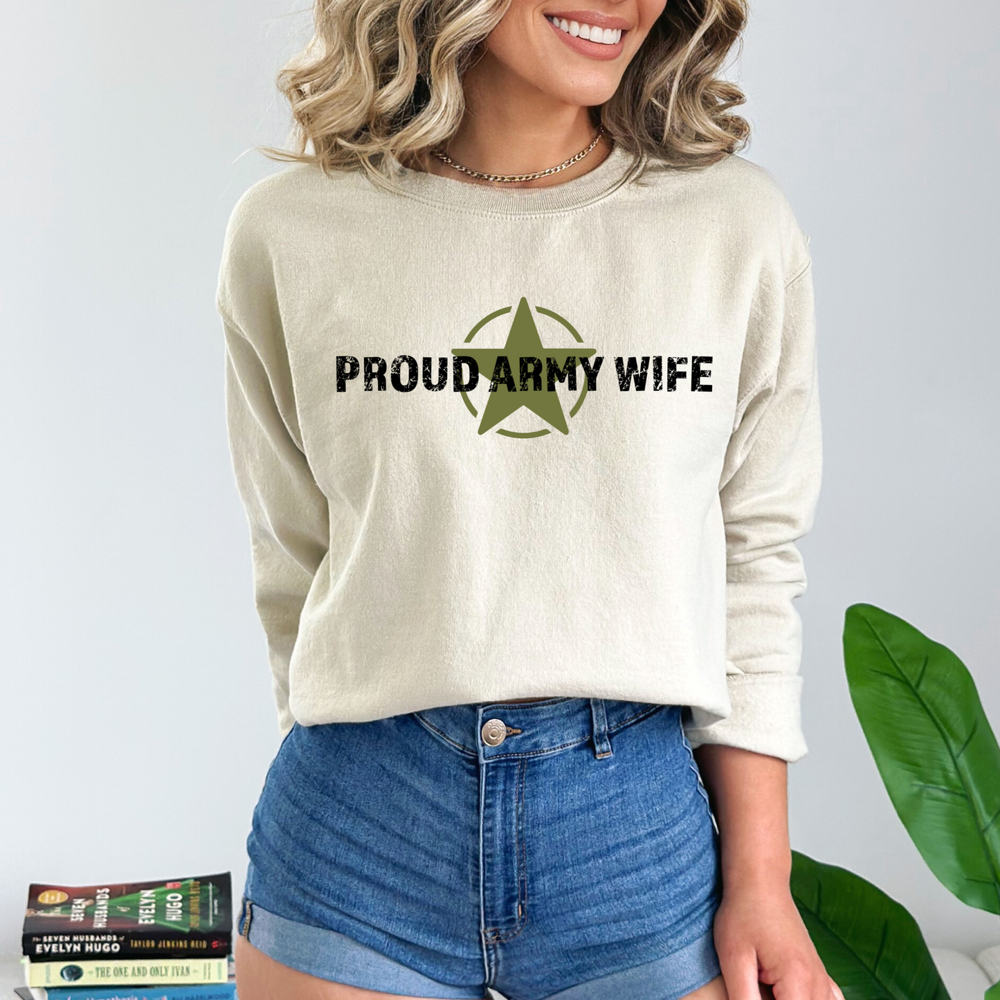 Proud Army Wife - Unisex Crewneck Sweatshirt