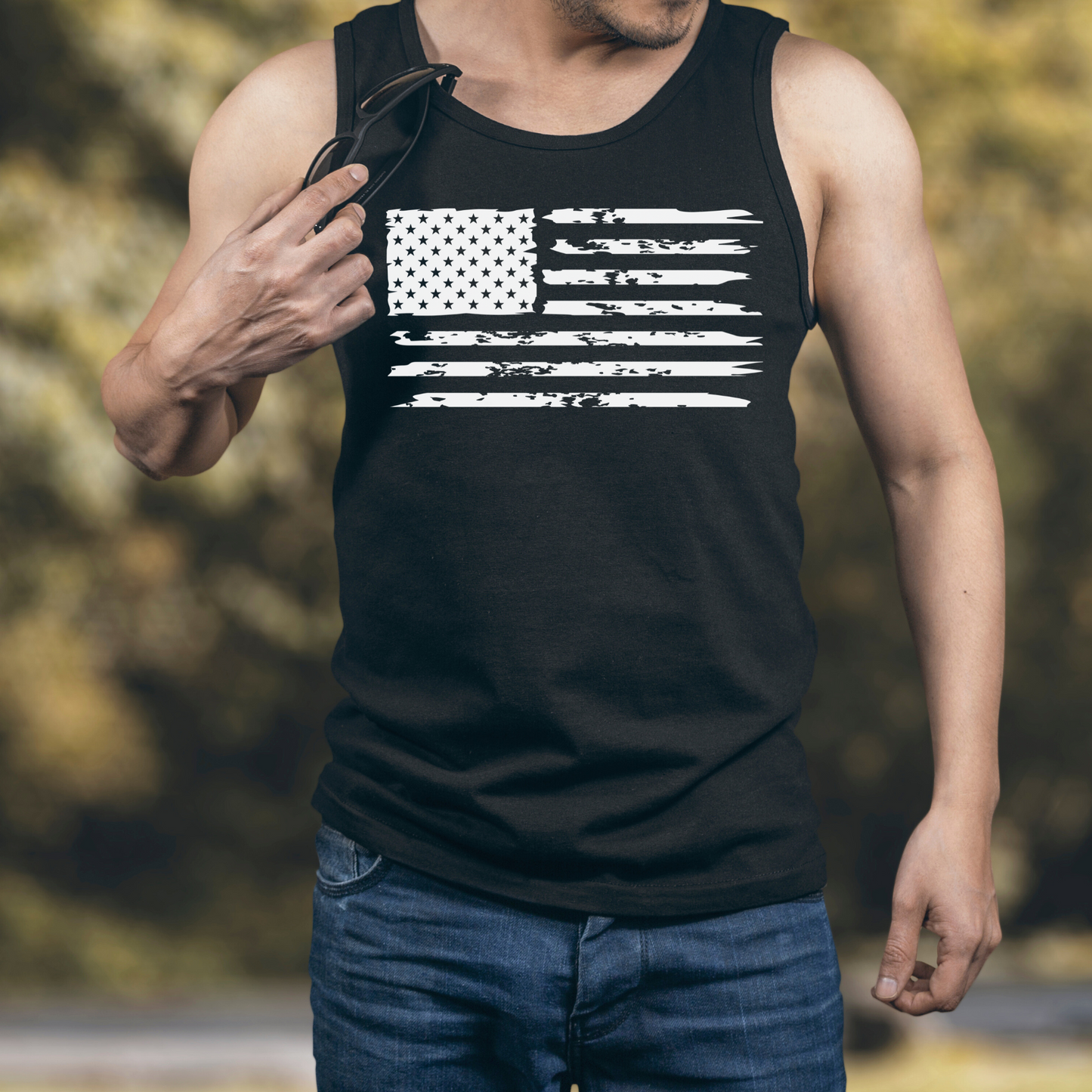 American Flag - Unisex Jersey Tank Top