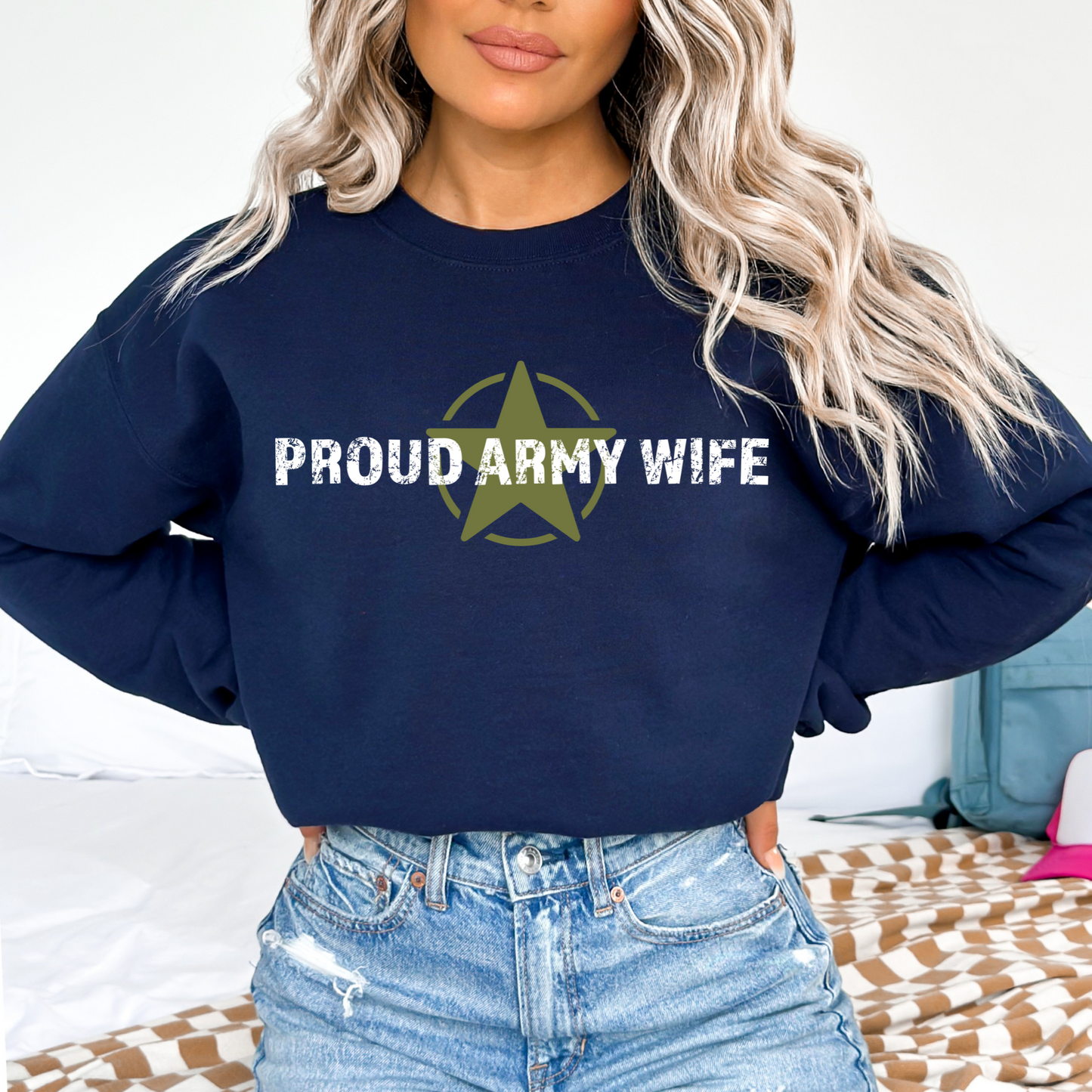 Proud Army Wife - Unisex Crewneck Sweatshirt