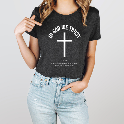 In God We Trust - Women's Flowy Cropped Tee