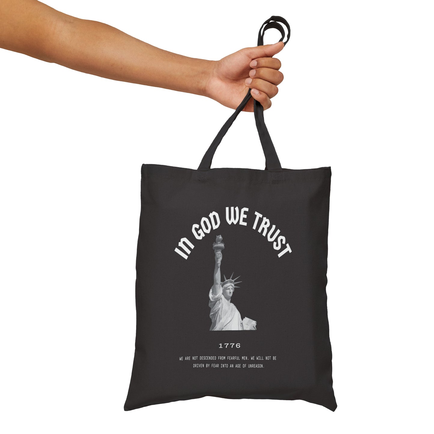 In God We Trust Lady Liberty - Cotton Canvas Tote Bag