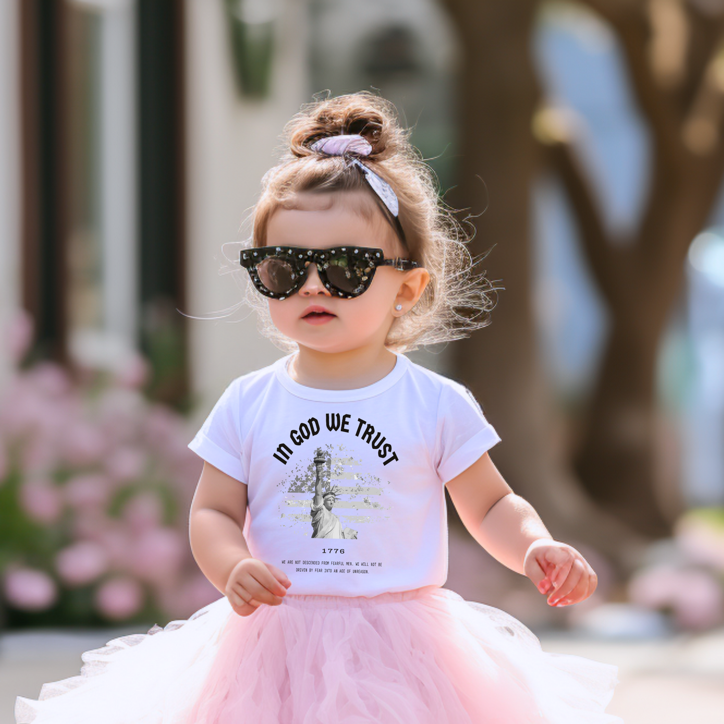 In God We Trust Liberty Flag - Toddler Jersey Tee