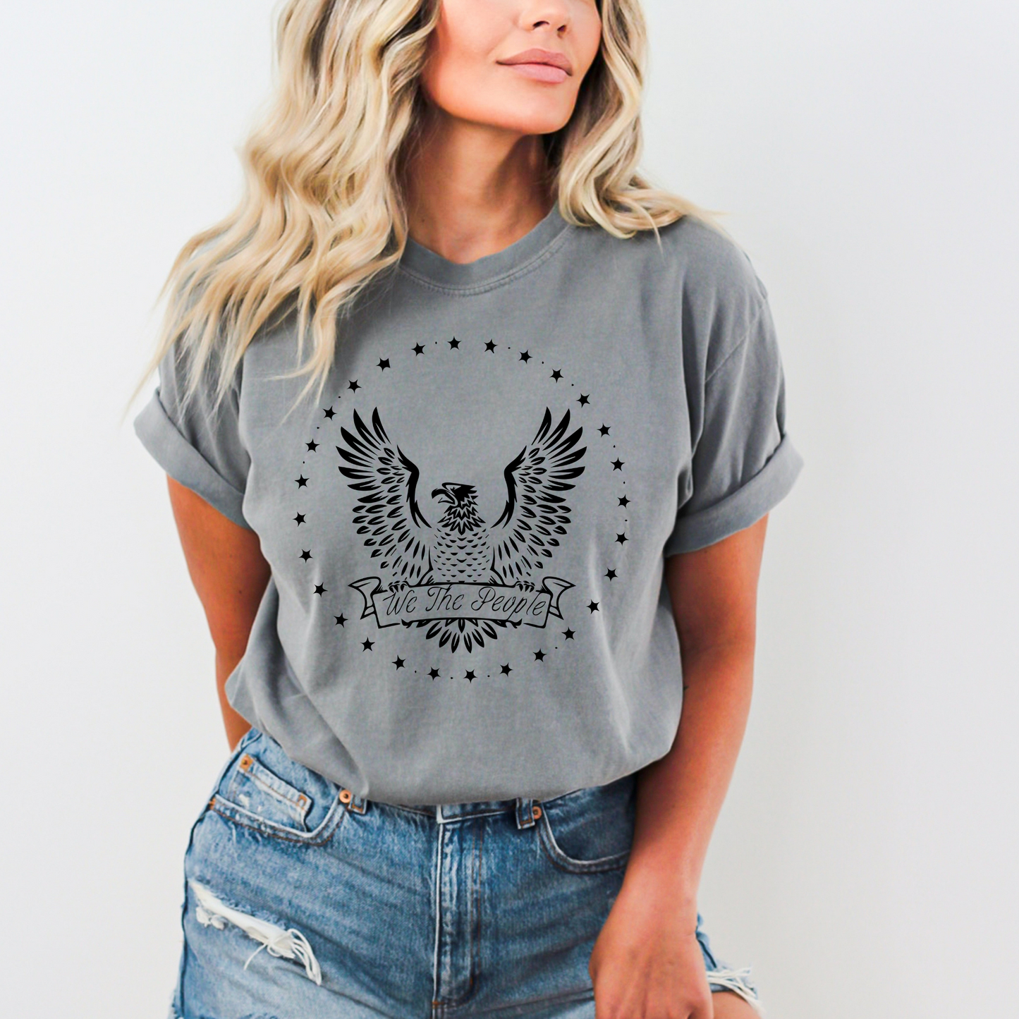 We The People Eagle & Stars - Unisex Garment-Dyed Heavyweight Tee