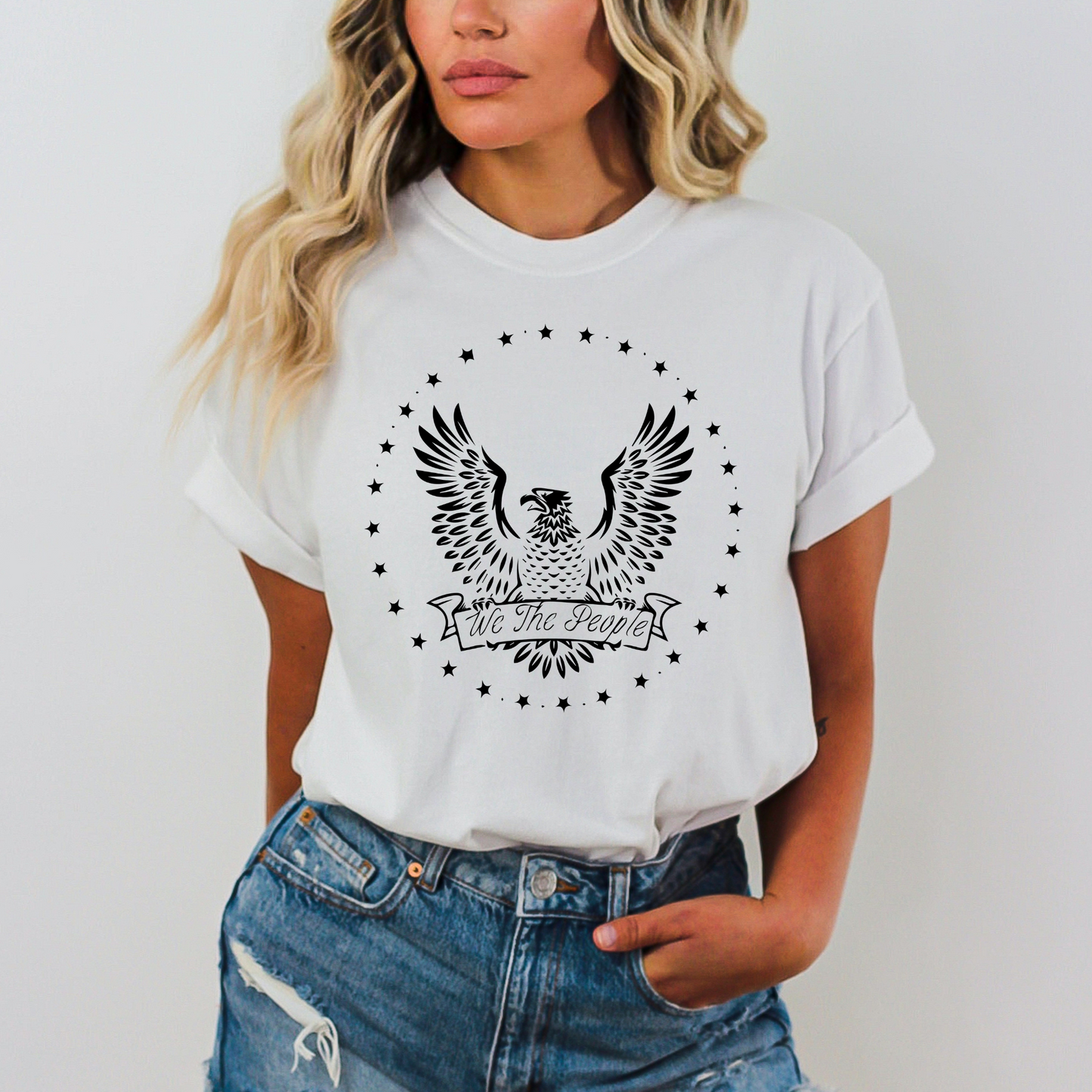 We The People Eagle & Stars - Unisex Garment-Dyed Heavyweight Tee