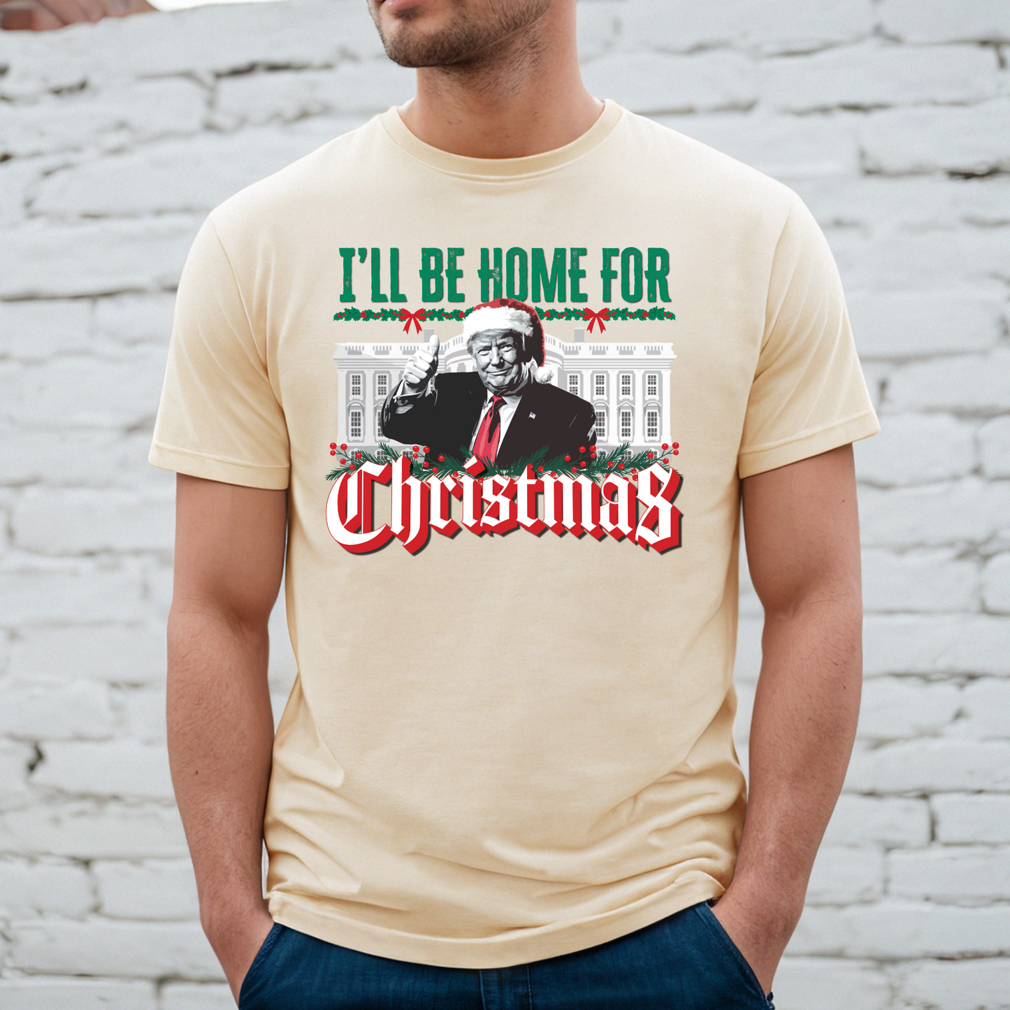 Trump "I'll be Home for Christmas" - Unisex Jersey T-shirt