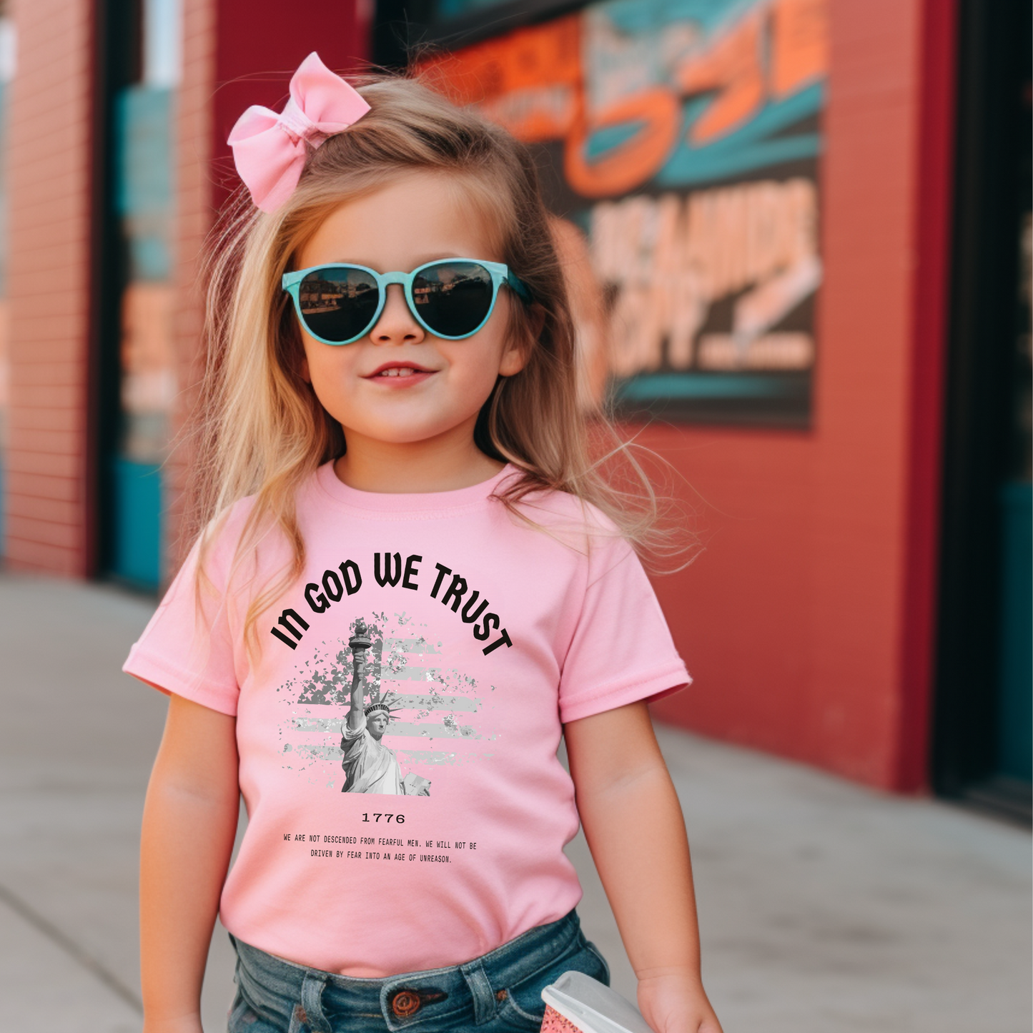 In God We Trust Liberty Flag - Toddler Jersey Tee