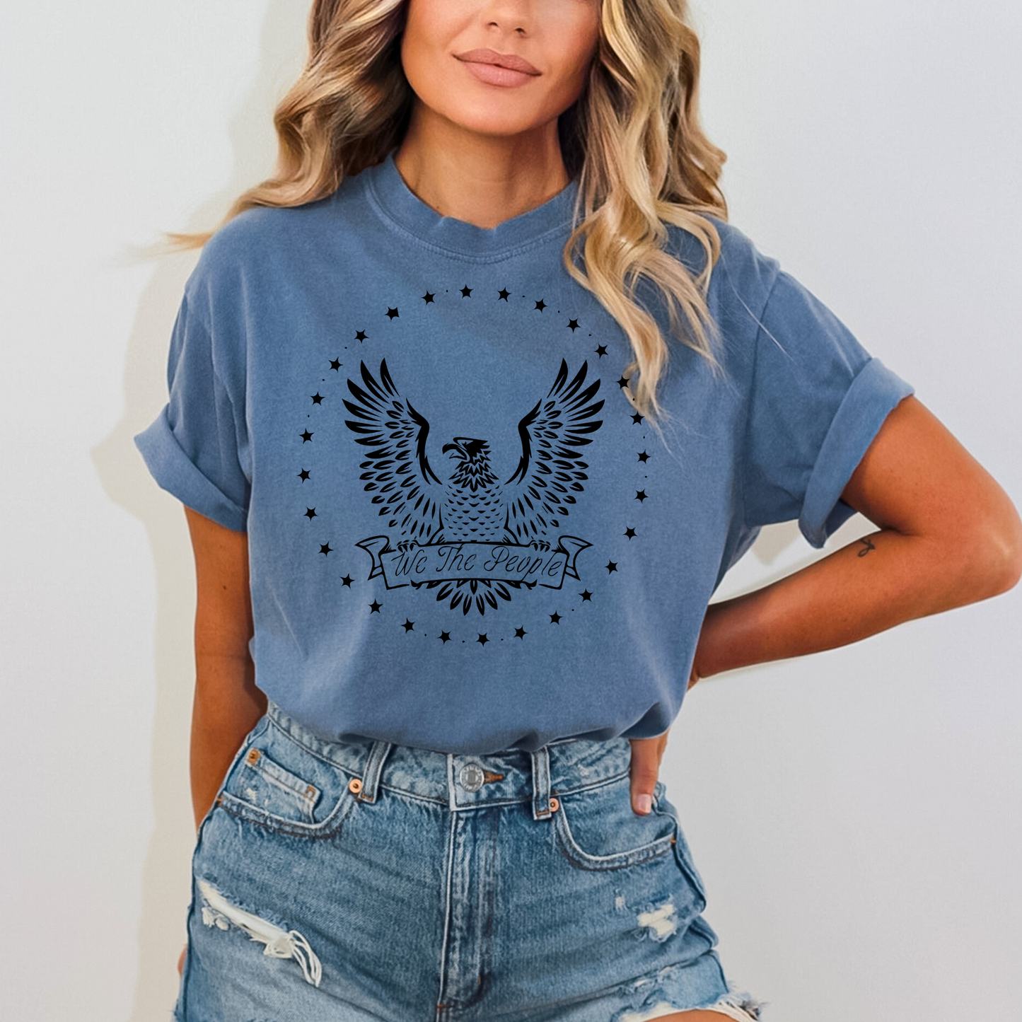 We The People Eagle & Stars - Unisex Garment-Dyed Heavyweight Tee