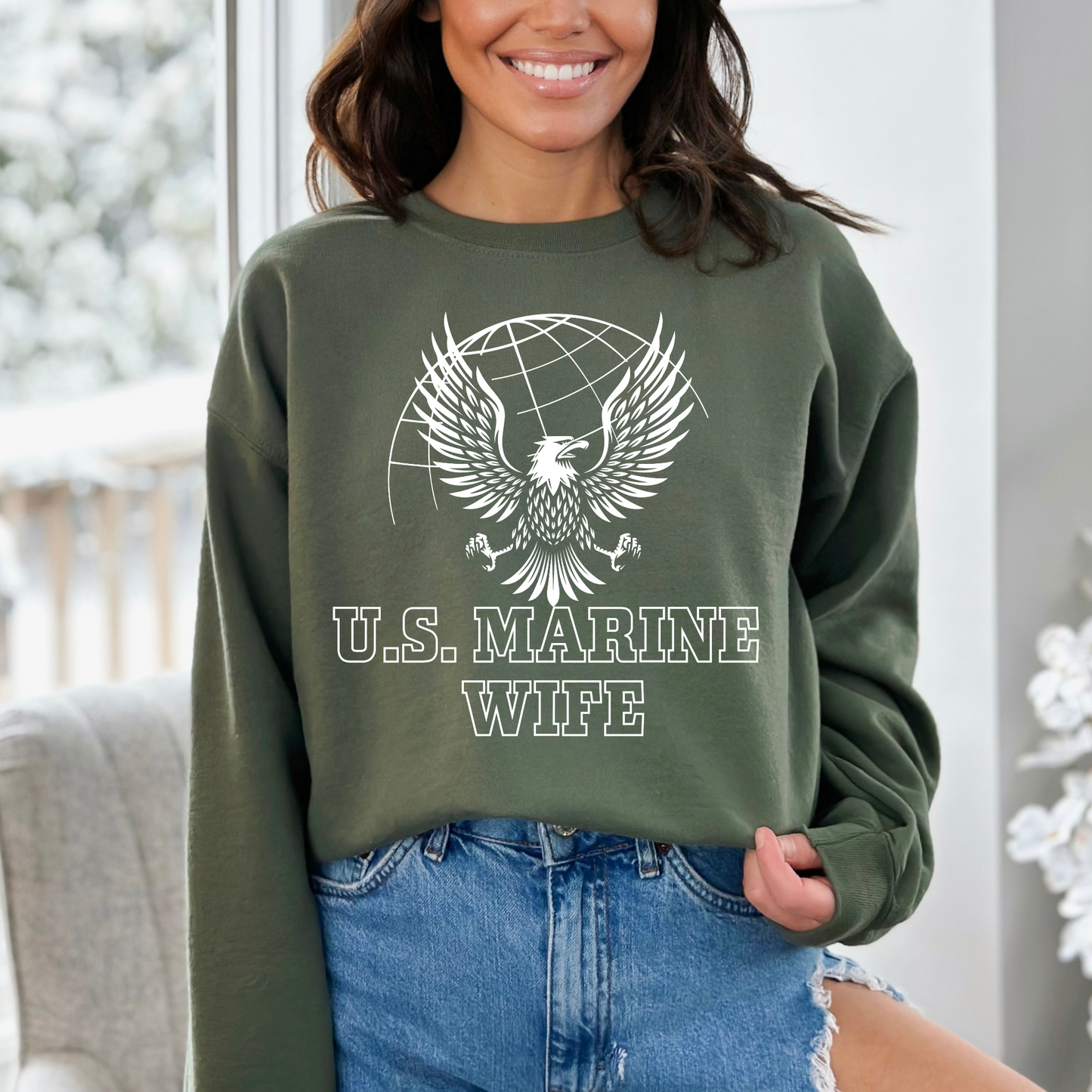 U.S. Marine Wife - Unisex Crewneck Sweatshirt