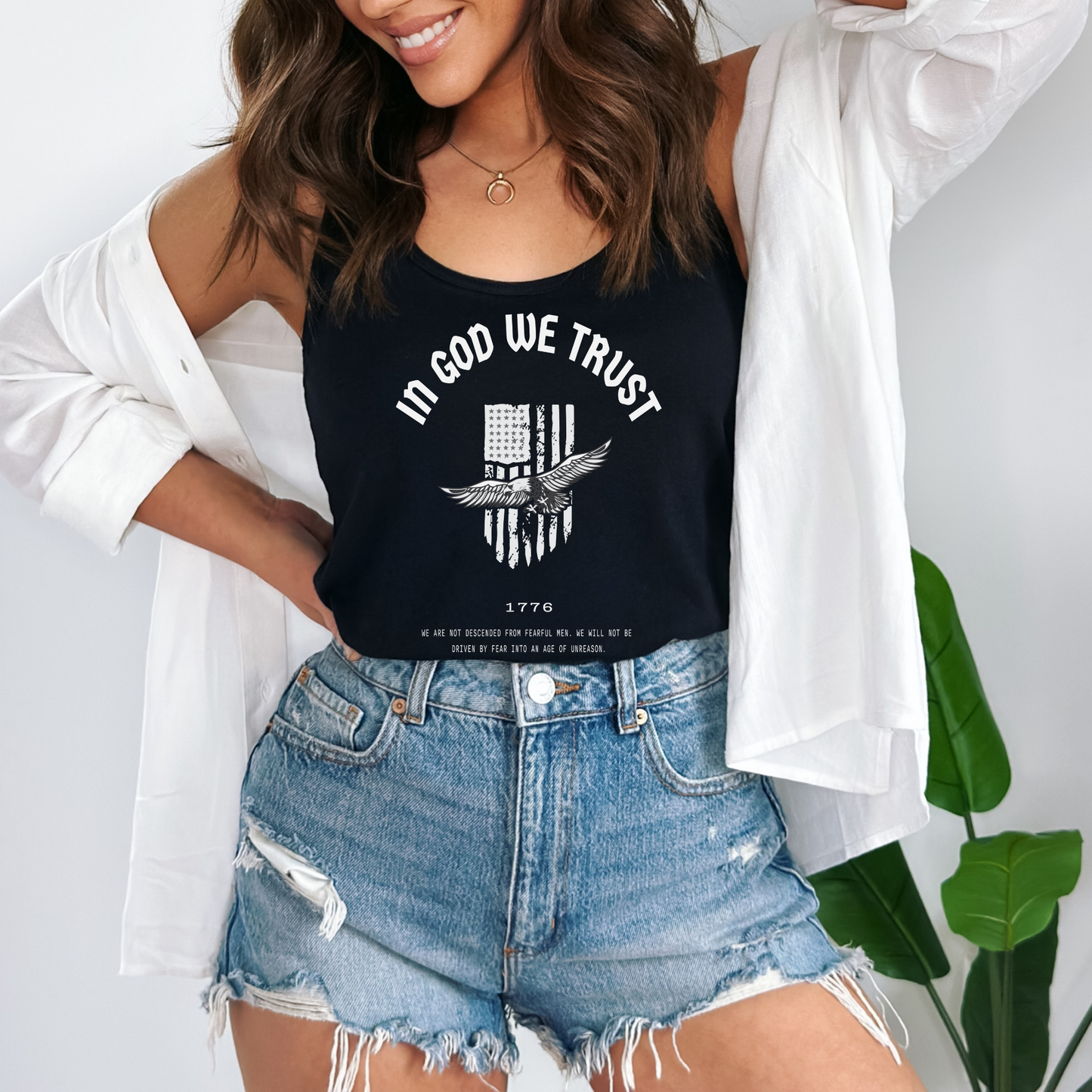 In God We Trust Patriotic Eagle - Women's Racerback Tank
