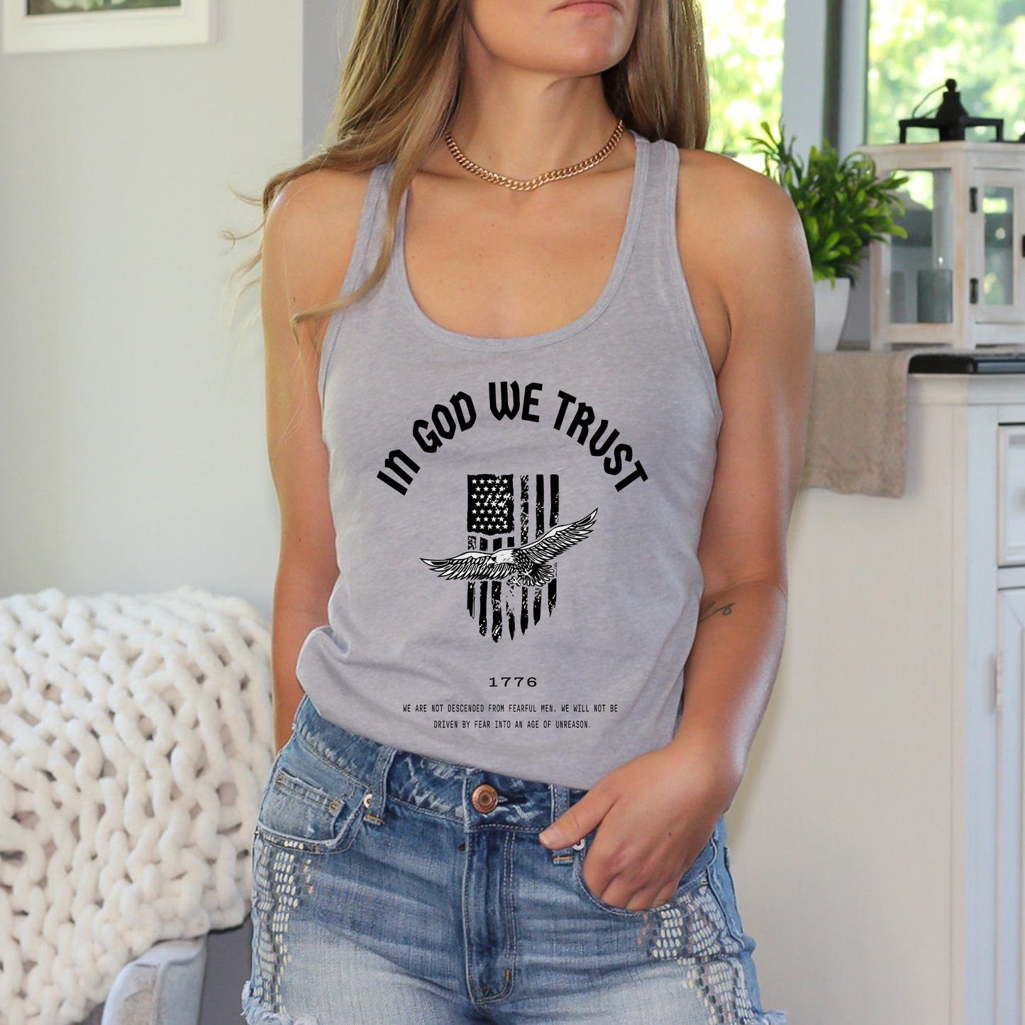 In God We Trust Patriotic Eagle - Women's Racerback Tank