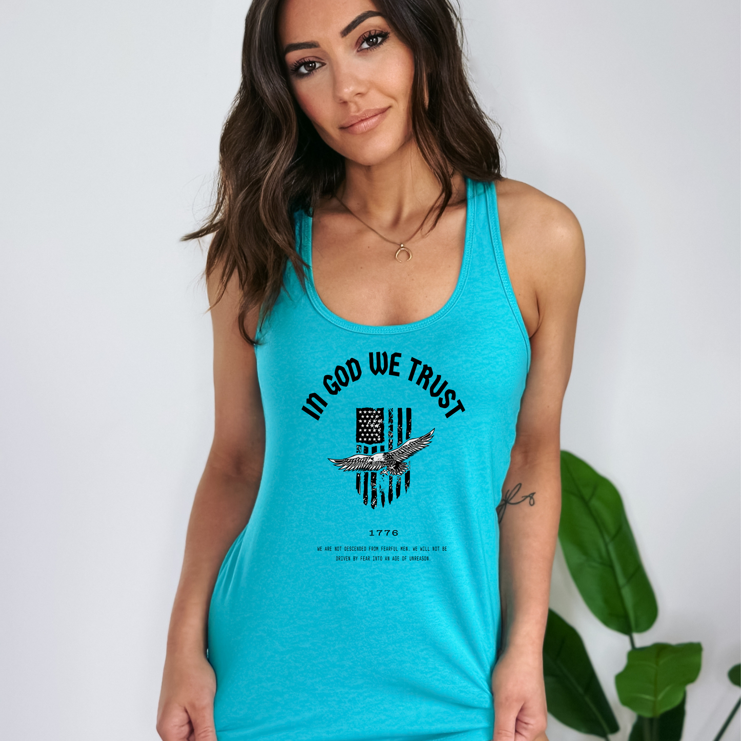 In God We Trust Patriotic Eagle - Women's Racerback Tank