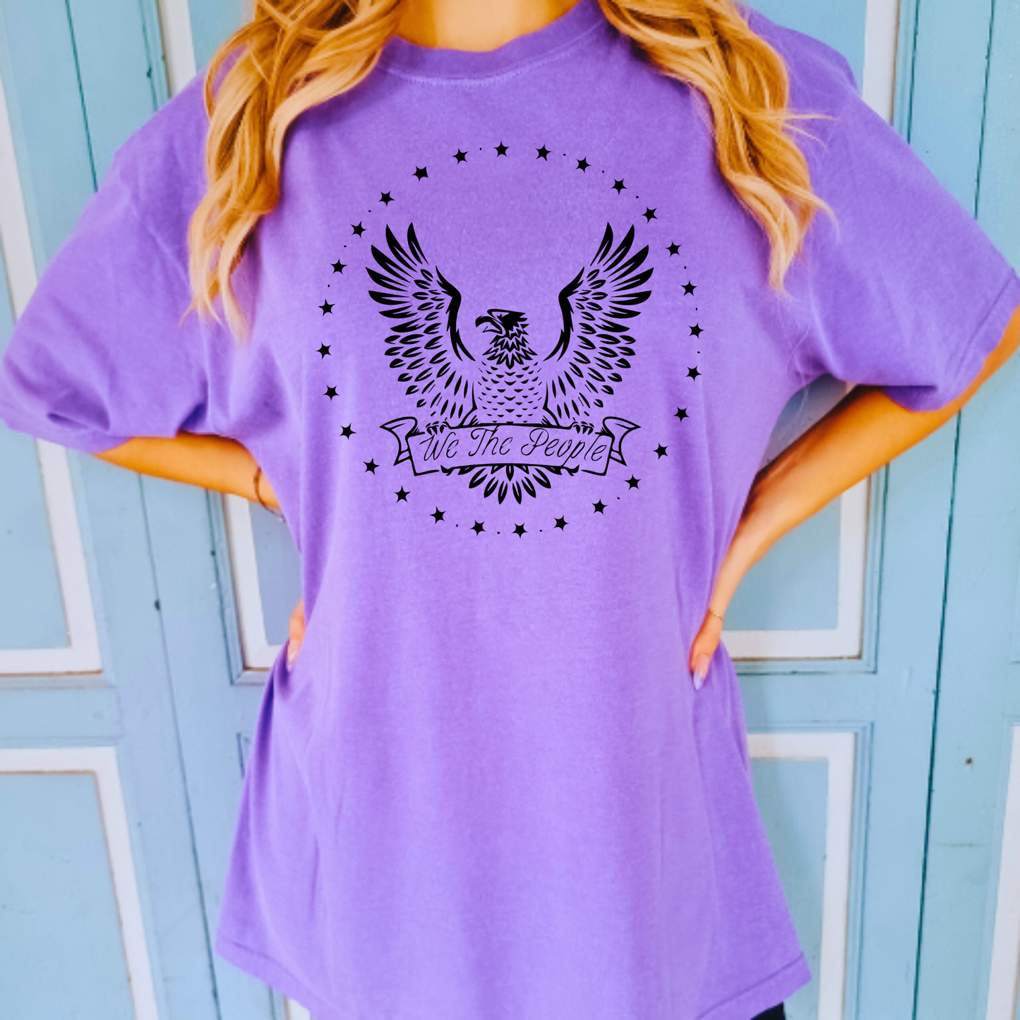 We The People Eagle & Stars - Unisex Garment-Dyed Heavyweight Tee