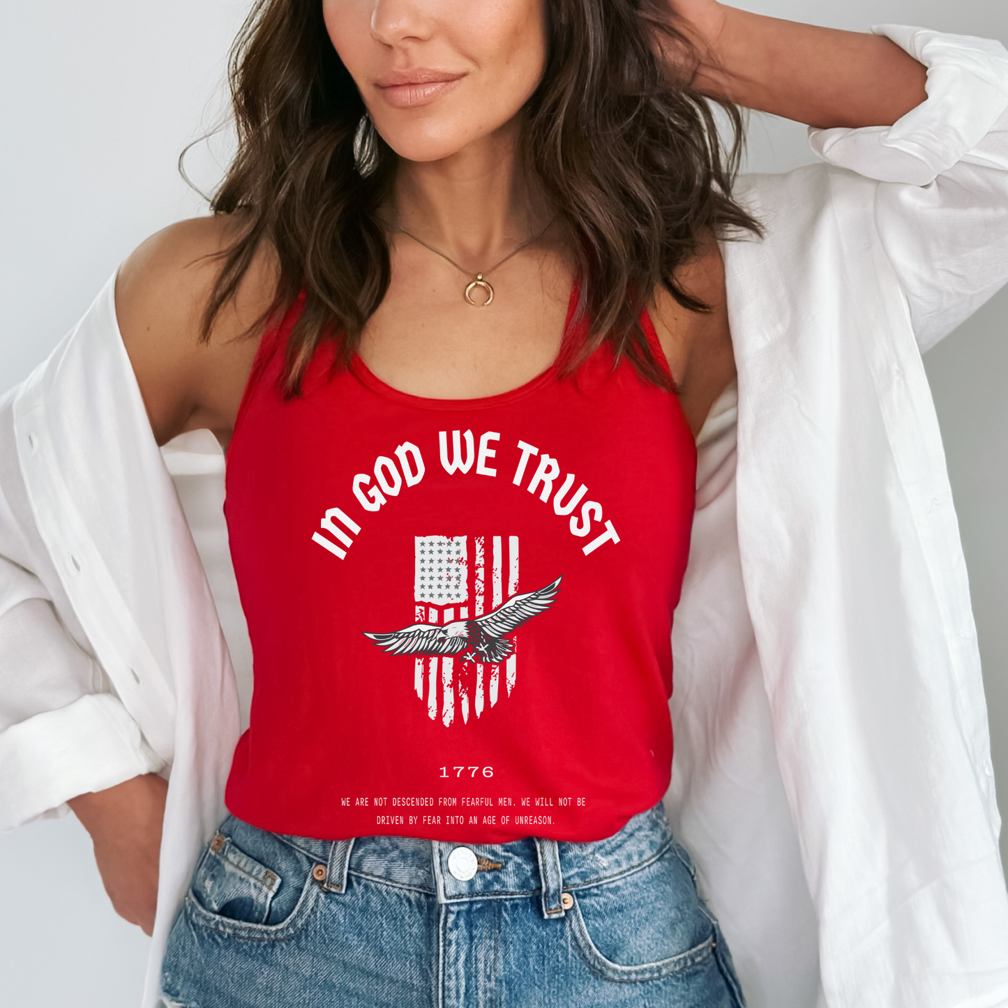 In God We Trust Patriotic Eagle - Women's Racerback Tank