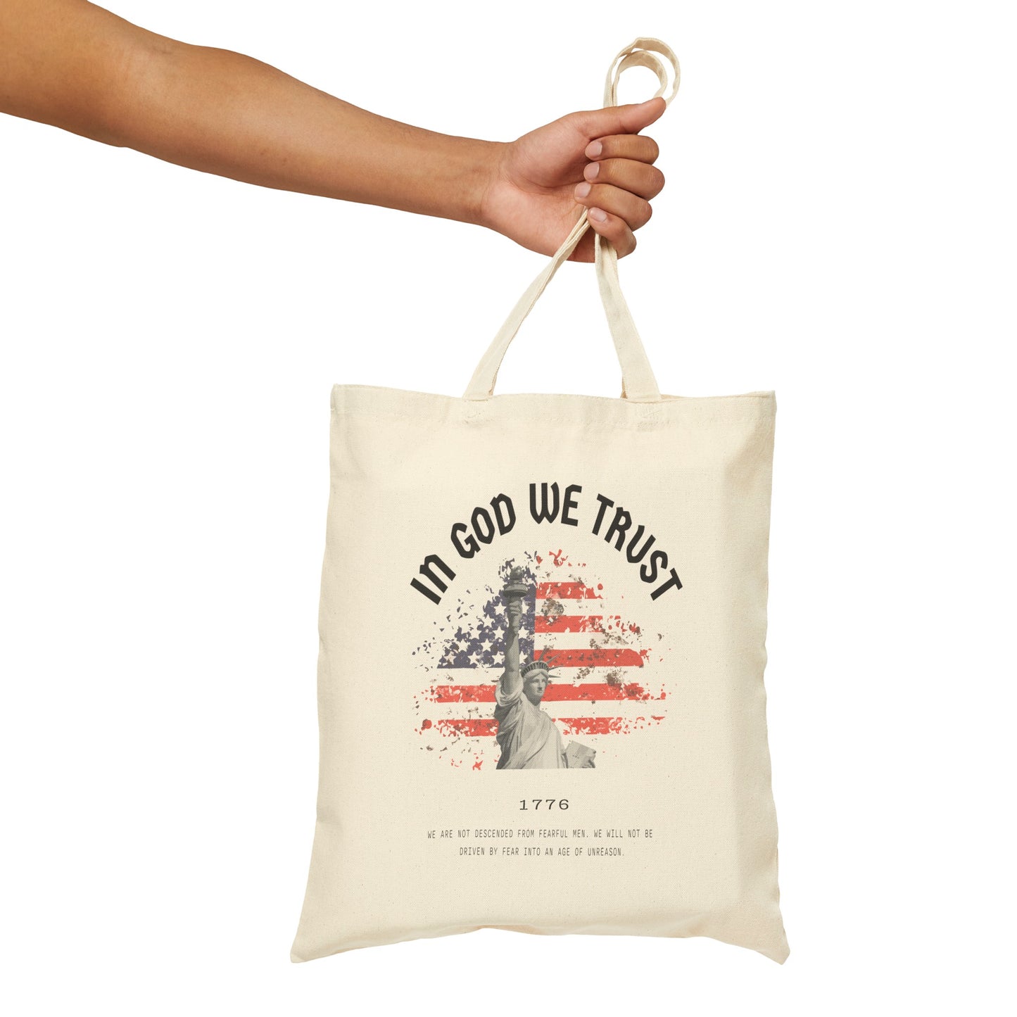 In God We Trust Liberty Flag - Cotton Canvas Tote Bag