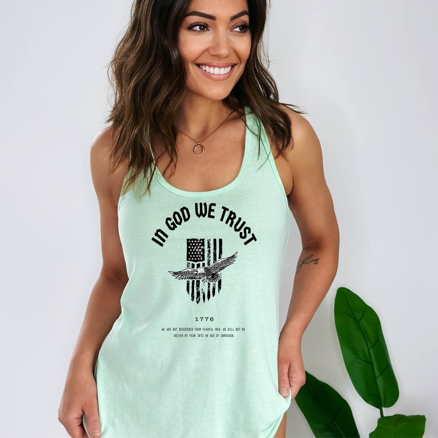 In God We Trust Patriotic Eagle - Women's Racerback Tank