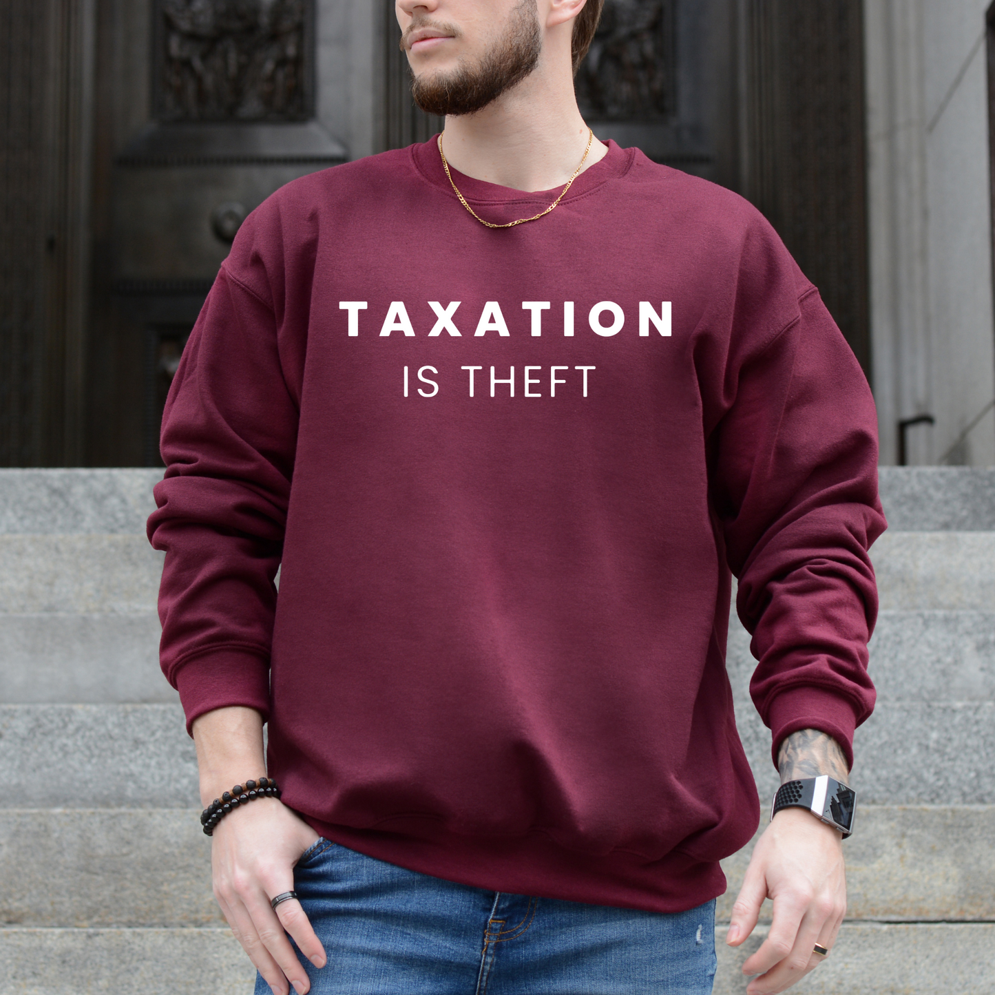 Taxation is Theft - Unisex Crewneck Sweatshirt