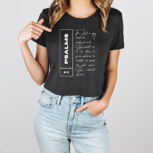 Psalms 23 - Women's Flowy Cropped Tee
