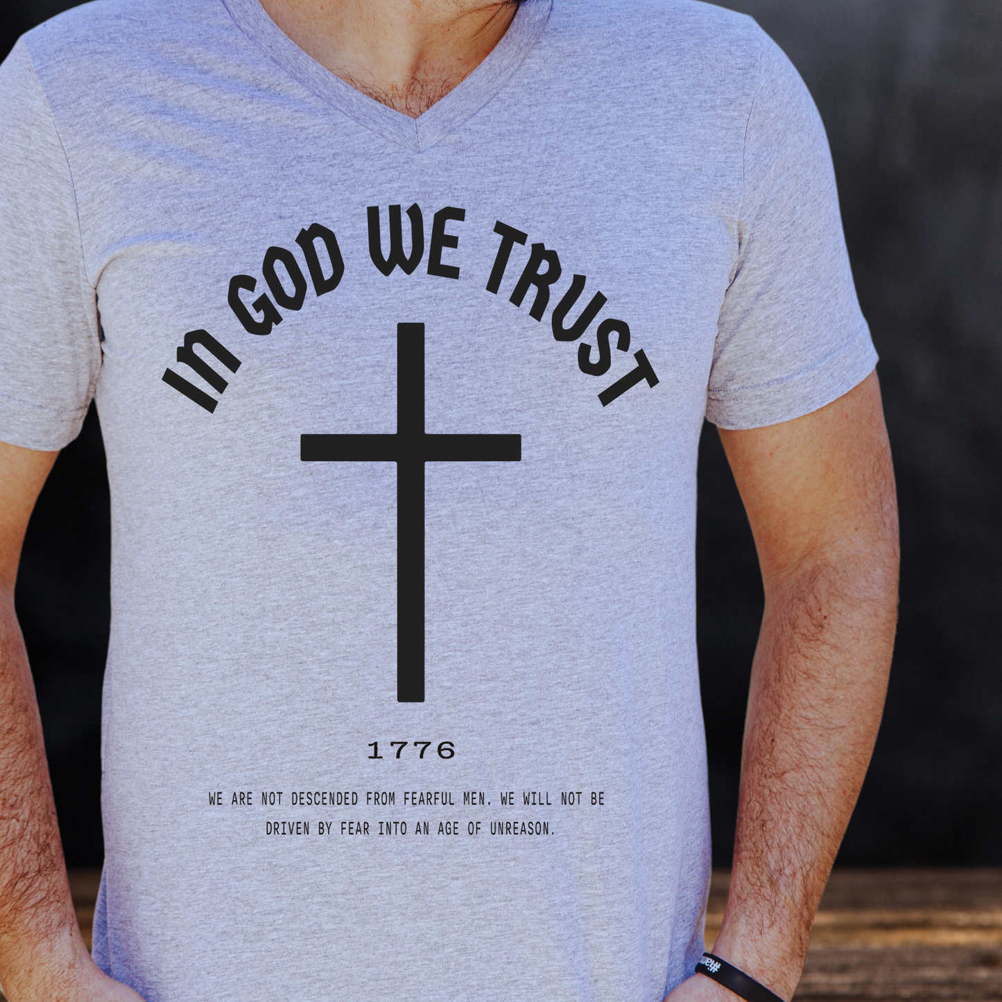 In God We Trust Cross - Unisex Jersey V-Neck Tee
