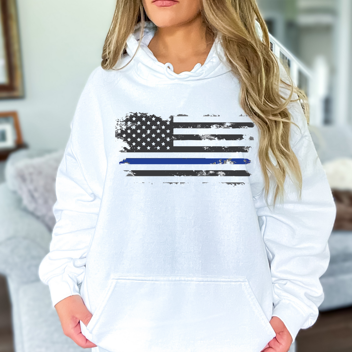 Thin Blue Line Flag - Unisex Hoodie