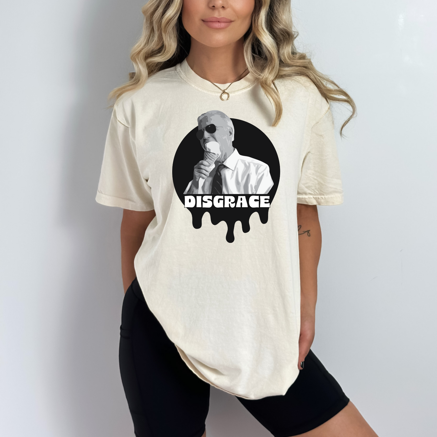 Joe Biden Disgrace Ice Cream - Unisex Garment-Dyed Heavyweight Tee