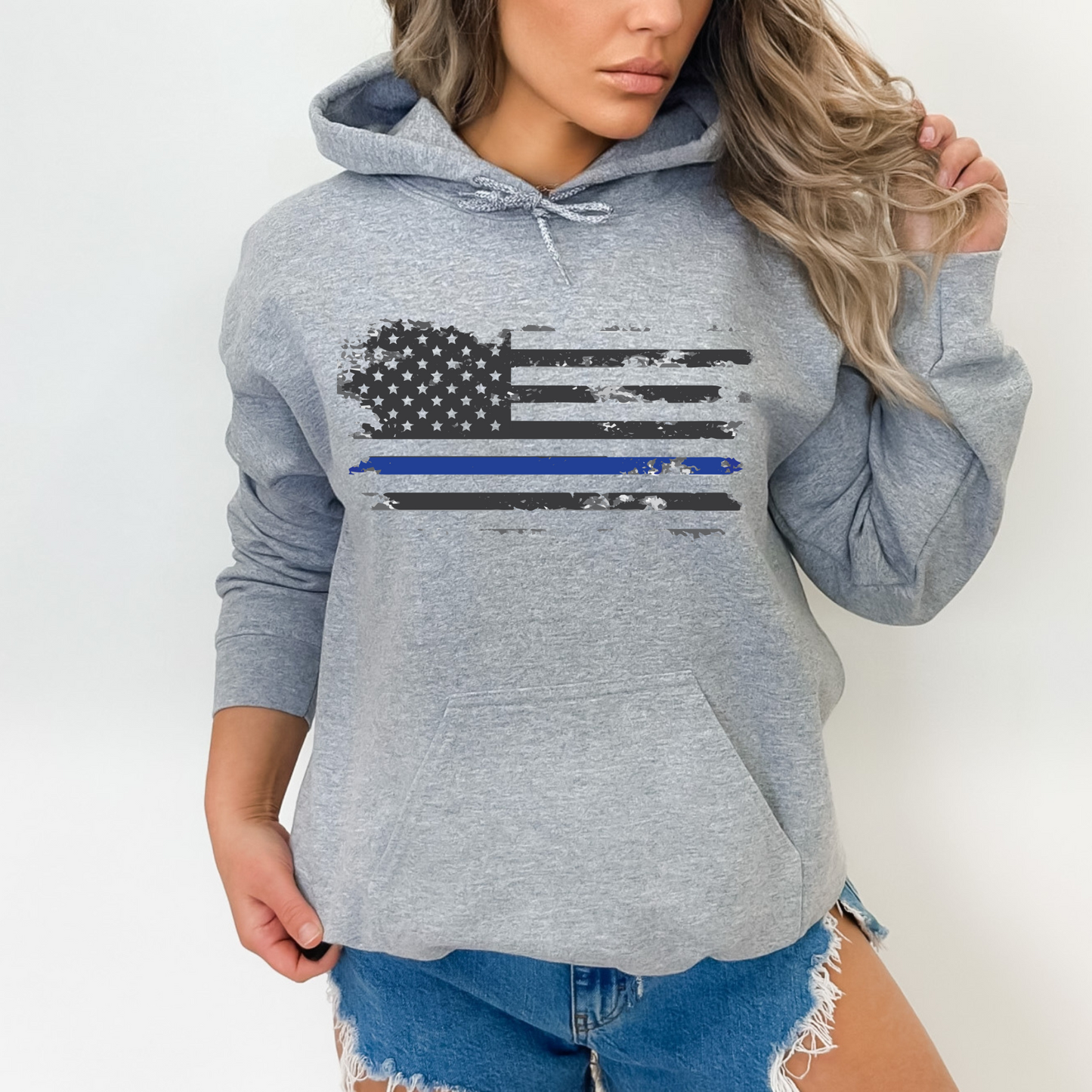 Thin Blue Line Flag - Unisex Hoodie