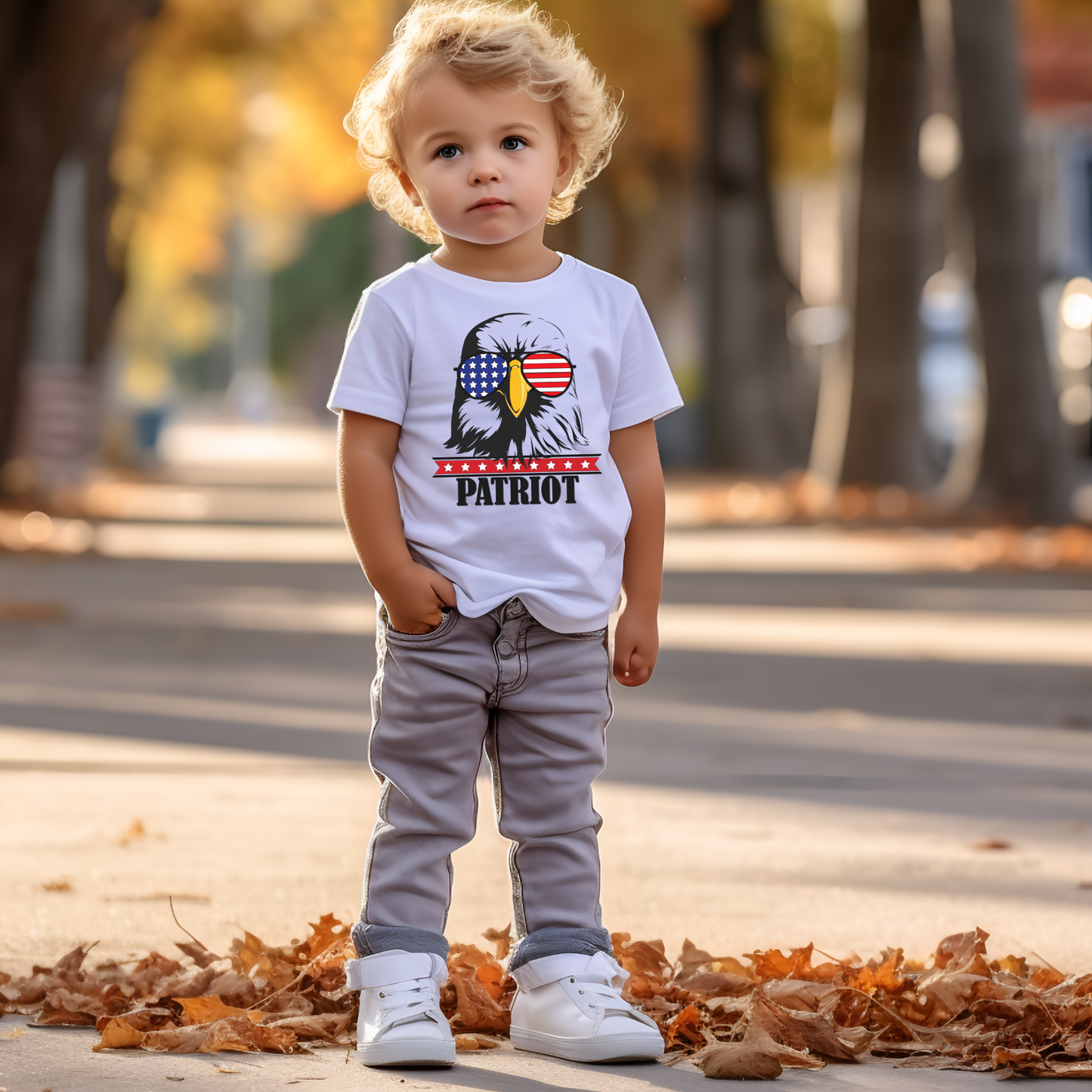 Patriotic Eagle - Toddler Jersey Tee