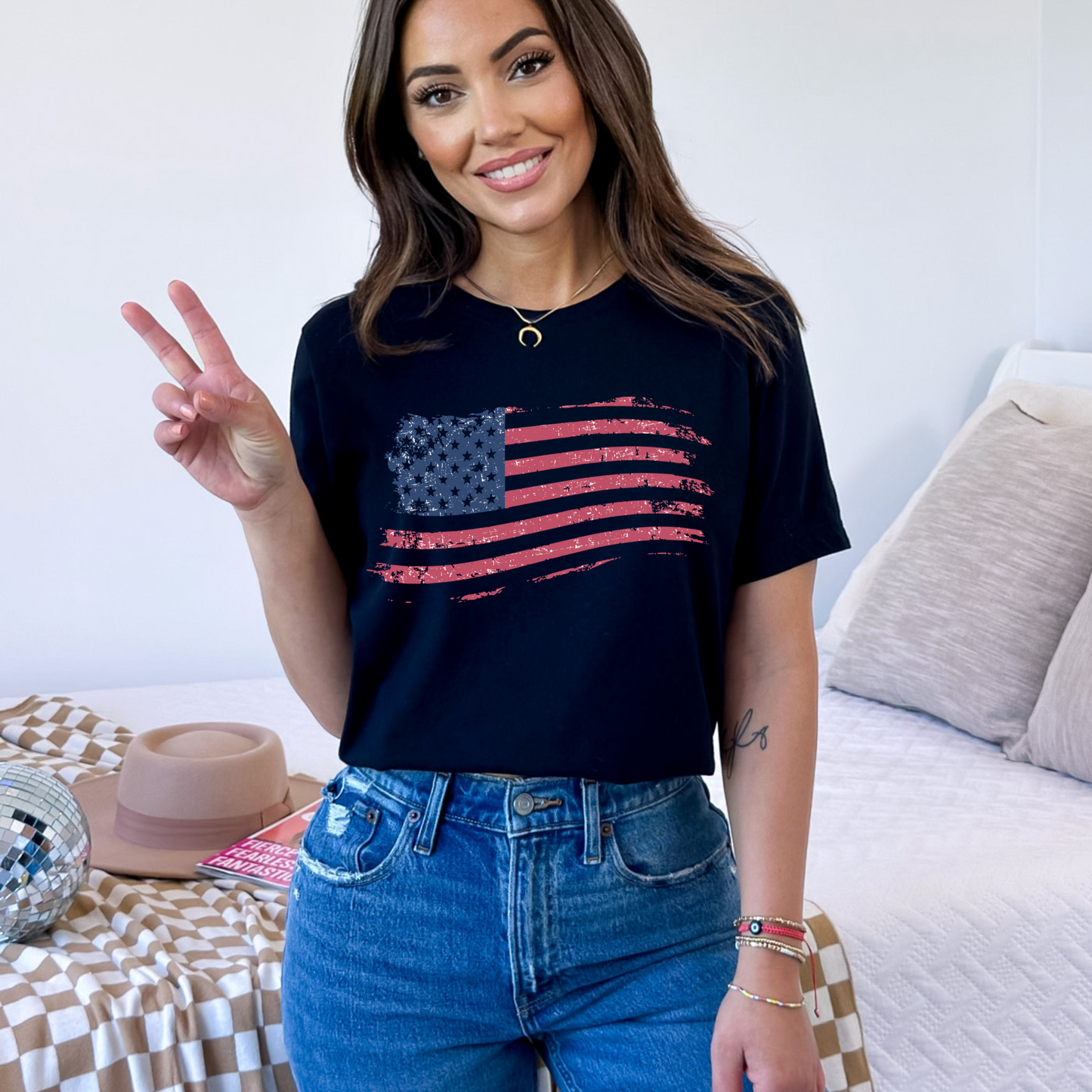 American Flag - Unisex Jersey T-Shirt