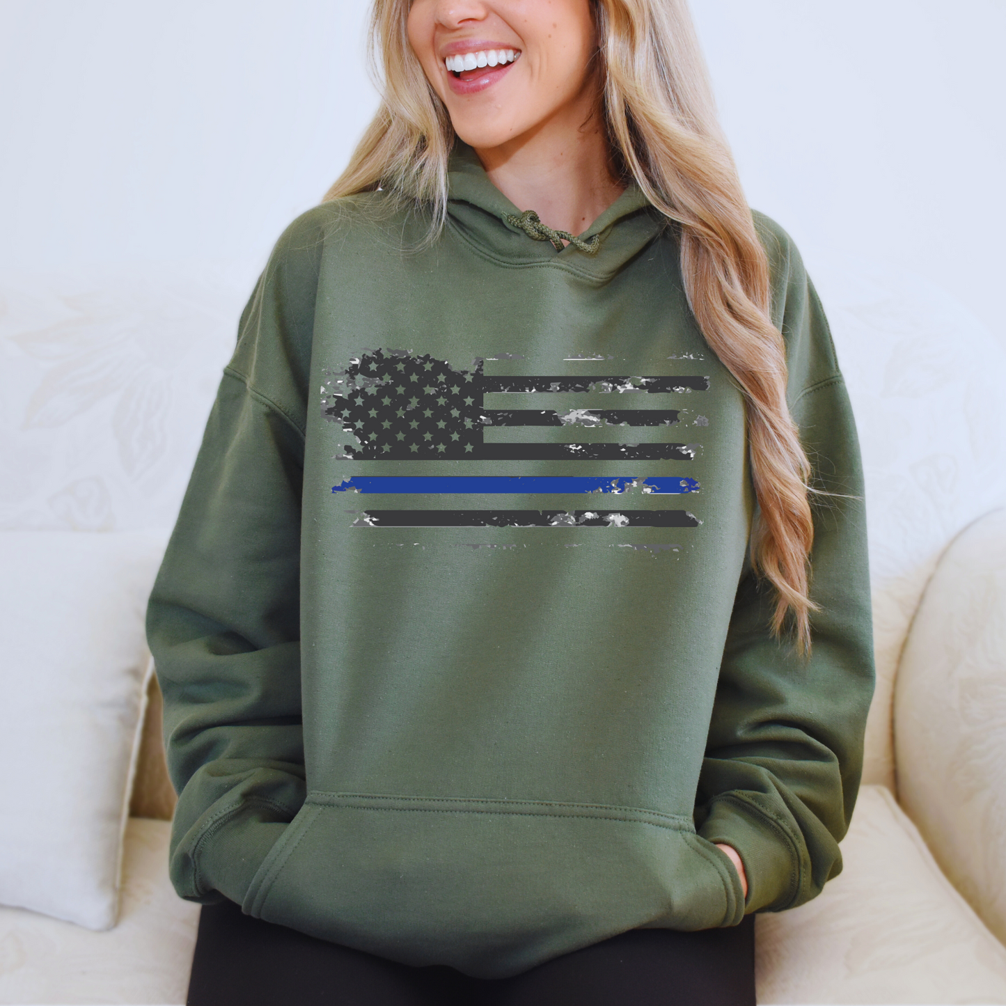Thin Blue Line Flag - Unisex Hoodie