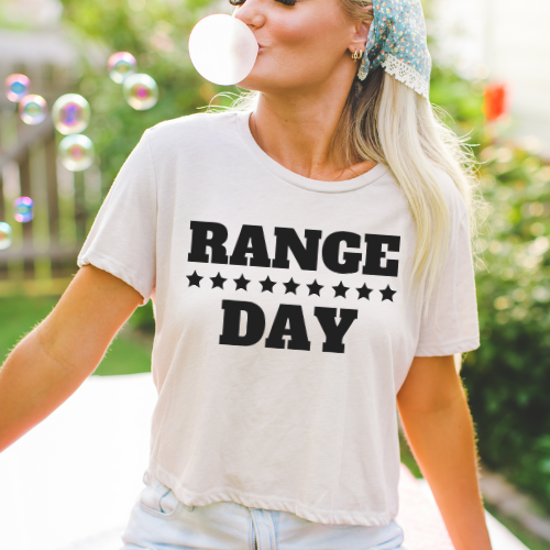 Range Day - Women's Flowy Cropped Tee