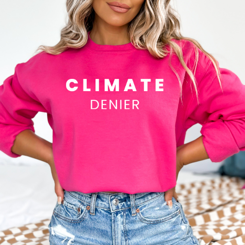 Climate Denier - Unisex Crewneck Sweatshirt