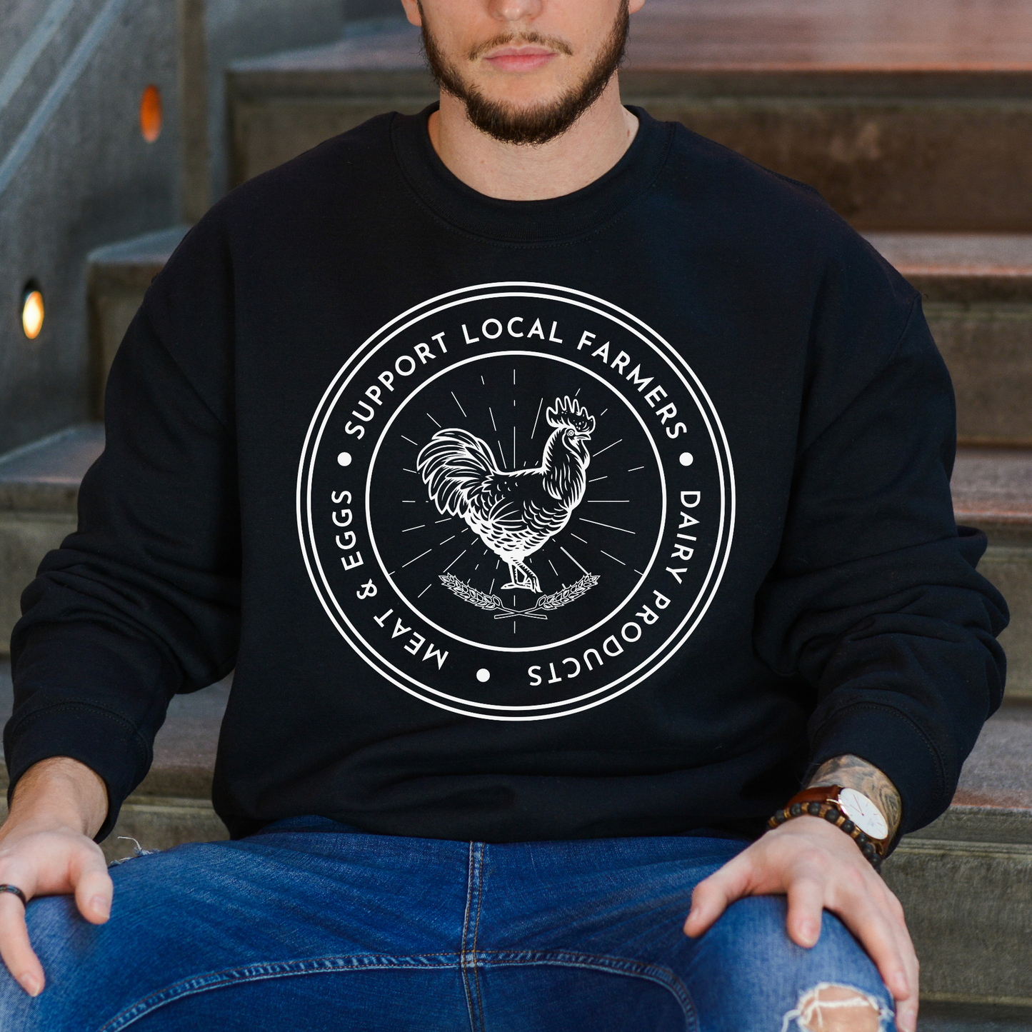 Support Local Farmers - Unisex Crewneck Sweatshirt