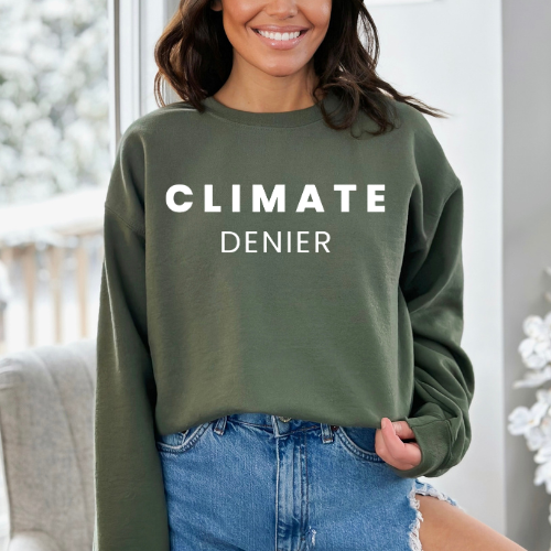 Climate Denier - Unisex Crewneck Sweatshirt