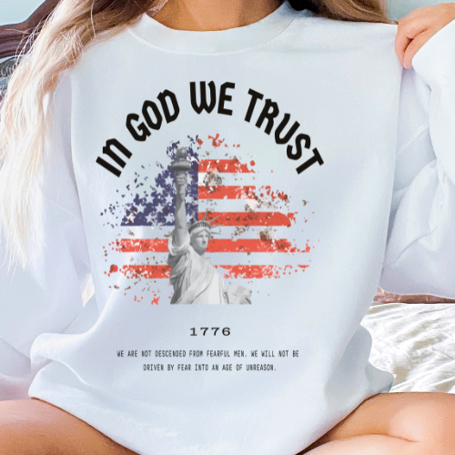 In God We Trust Liberty Flag - Unisex Crewneck Sweatshirt