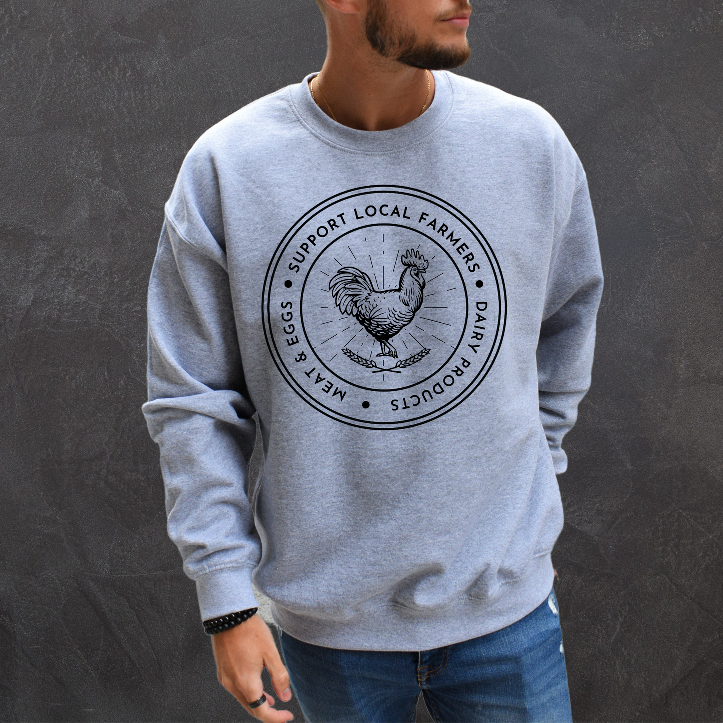 Support Local Farmers - Unisex Crewneck Sweatshirt