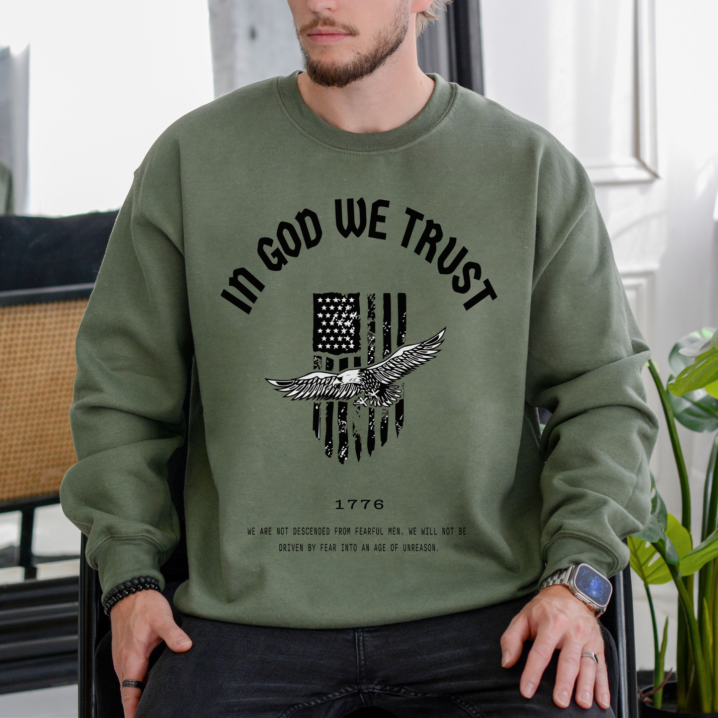 In God We Trust Eagle - Unisex Crewneck Sweatshirt