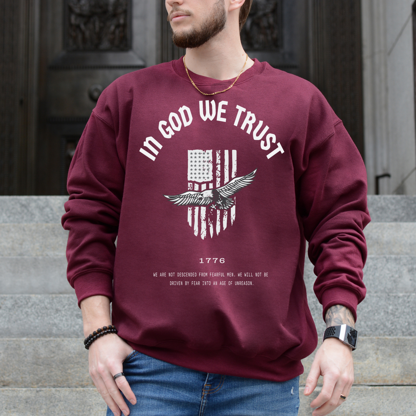 In God We Trust Eagle - Unisex Crewneck Sweatshirt
